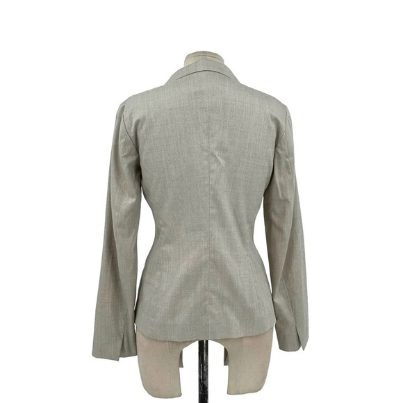 Jil Sander Cream Greige Wool Blend Two-Button Suiting Blazer‎ Size 34 / US 2 - Picture 5 of 9